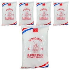 風車牌 馬鈴薯澱粉(太白粉) 600g/包 - 適用於勾芡、油炸、點心製作, 5包