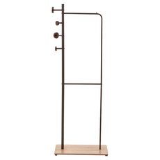 LiFArt 摩登造型雙桿衣帽架, 尺寸: 67x30x166cm, 黑色