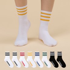 GGRN 女款標準條紋中筒襪組 8雙