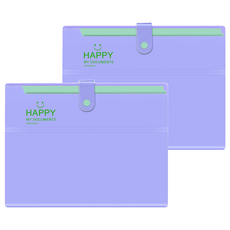 Abern 12格微笑馬卡龍活頁夾, 2個, 紫色