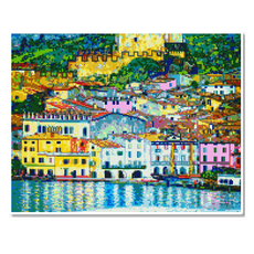 Momofix Painting 帆布畫框鑽石畫 40 x 50 cm, 克林姆 加爾達湖畔(DJ08), 1個