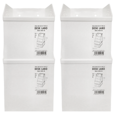 YAMADA 山田化學 Desk Labo 郵件箱 小 方便存放信件和明信片, 13.8 x 9.3 x 17.8cm, 白色, 4個