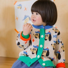 ILoveJ 兒童 Mel Mel Mel Dog 針織開襟衫