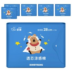 icon 愛康 DINOTAENG特別款 透芯涼感棉 護翼型, 夜用型(28cm), 7片, 6包