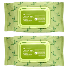 TONYMOLY The Chok Chok 綠茶免沖洗卸妝濕紙巾, 100張, 2包