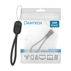 팬텍 C타입-C타입 초고속 충전 휴대용 숏케이블 60W, 1개, 블랙, 16.5cm