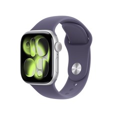 Apple 2025 애플워치 11, 실버, 42mm, GPS+Cellular, 알루미늄,실버/퍼플 포그 스포츠 밴드, M/L