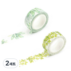 Life Point自然插圖紙膠帶 19新綠色組, 19 種新鮮綠色，20 種室內植物, 2組