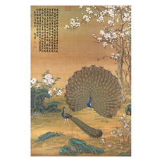HUNDRED PICTURES 百耘圖 清 郎世寧 HP0022 孔雀開屏拼圖 1000片 Set, 500x750mm, 孔雀開屏, 1盒