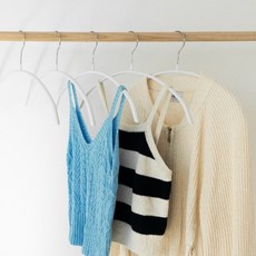 ABbox 防滑防肩角針織衫圓形上衣衣架, 白色, 30個