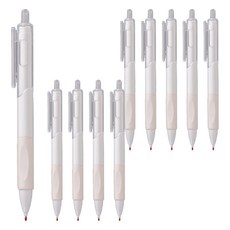 퀸코 심플 젤 볼펜 0.5mm, 화이트, 10개