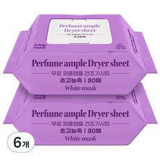 MURO 無路 超濃縮香氛烘衣柔軟片 白麝香, 80片, 6個