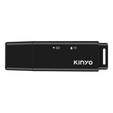 Kinyo 雙槽迷你讀卡機 18 x 9 x 62mm 8g, KCR-218, 黑色, 1個