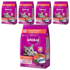 whiskas 偉嘉 貓乾糧, 海鯛鮮蝦口味, 1.2kg, 5袋