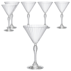 Bormioli Rocco 美國 '20S 復古雕紋馬丁尼杯 Speakeasy Specific Blown Barware 24.5 cl, 6入, 10.8 x 18cm, 1組
