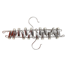 HOLA 和樂家居 304不鏽鋼一字型秒收曬衣架 8夾 2個, 1組