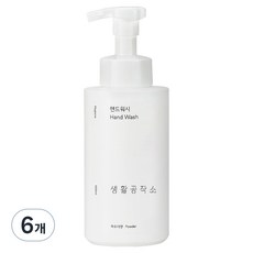 생활공작소 핸드워시 용기 파우더향, 500ml, 6개