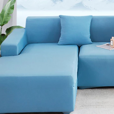 涼感新科技彈力冰絲沙發套全包式 四人適用, 235~300cm, 寧靜藍色, 1件