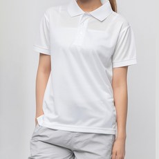 CARET 男女適穿涼感短袖polo衫, 白色