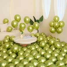 P&B UNITY 金屬圓形氣球 30cm 50入, 07 蘋果綠, 1個