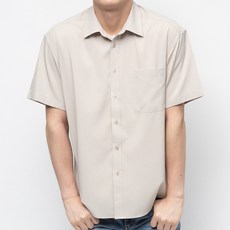 CARET 男款寬版防皺短袖襯衫