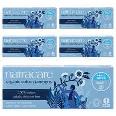 나트라케어 탐폰 논 어플리케이터 삽입형 생리대, 슈퍼, 20개입, 5개
