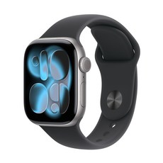 Apple 2025 애플워치 11, 스페이스 그레이, 42mm, GPS+Cellular, 알루미늄,스페이스 그레이/블랙 스포츠 밴드, M/L
