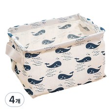 美好的一天 書桌整理小物收納亞麻迷你籃 YT_RI264, 4個, 魚