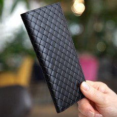 La Chic 牛皮網眼壓紋長夾 LC21WM0026