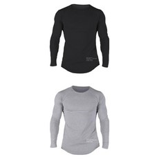 King Grid Alpha肌肉貼合壓力長袖T恤 2件