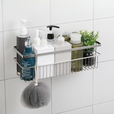 comet 黏貼式浴室置物架 銀色, 1個