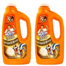 Mr Muscle 威猛先生 浴室強力疏通膠, 快速溶解污垢和毛髮, 15分鐘內有效疏通, 濃縮配方, 960ml, 2瓶