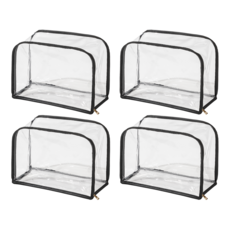 立體透明包包收納袋 優質防水PVC尼龍五金, 黑色, 4個