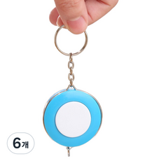 윤더픽 마카롱 키링 줄자 블루, 6개, 150cm