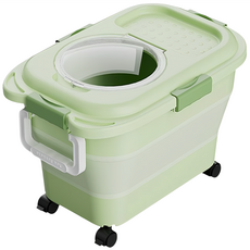 毛皇上 二折折疊飼料桶, 1個, 綠色, 20L
