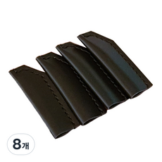 더보테가 손바느질 새들 스티치 핸드메이드 가죽 펜슬 캡, 블랙, 8개