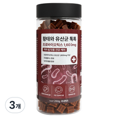 야아부르니 강아지 간식 황태와 유산균 톡톡 가수분해 영양간식, 250g, 3개, 치아 앤 잇몸
