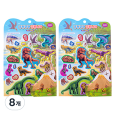 금홍팬시 쿵쾅쿵쾅 공룡나라 빅샤인 스티커, 혼합색상, 8개