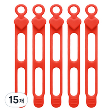 마다꾸미 실리콘 케이블타이 콘세트 선 라인 정리, 37 하트 레드, 15개