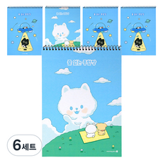 두꺼운 무선 종합장 5p 세트, 혼합색상, 6세트