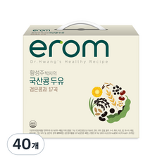 이롬 황성주 박사의 국산콩 두유 검은콩과 17곡, 190ml, 40개