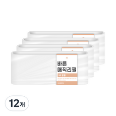 바른 매직리필 연속비닐 매직캔220호환, 9L, 12개