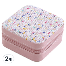 마켓에이 트위드 주얼리 케이스, 레인보우핑크, 2개