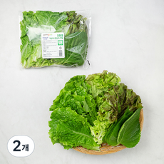 친환경 적상추+청상추+깻잎, 200g, 2개
