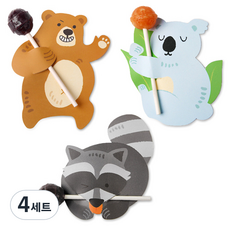 indi.k 動物棒棒糖紙卡3款 120入組, 混合顏色, 4套