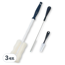 베이비베어 일자형 텀블러 세척솔 3종 세트, 네이비, 3세트