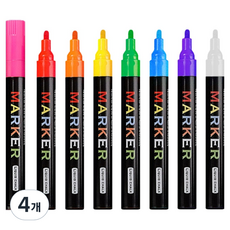 東亞PMS 黑板彩色麥克筆 圓頭 窗戶液體麥克筆 8色組 3mm, 混色, 4個