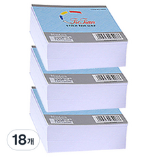 블루마토 백색 메모 패드 B1 3908 + 랩핑포장, 백색 무지, 300매, 18개