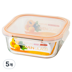 Balunfini 耐熱強化玻璃方形密封容器, 5個, 180ml