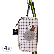 딩동펫 반려동물 체크베어 풉백 파우치, 그레이, 4개, 1개입